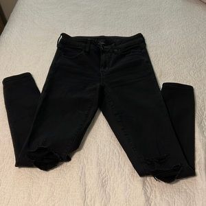 American Eagle Black Ripped Jeggings, size 4